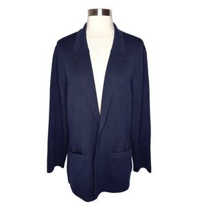 Kobi Halperin Navy Blue Beth Open Front Sweater Blazer - Size XL